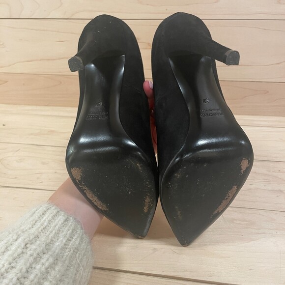 Michaela V Pointed Toe Suede Winking Pumps Black 37 EU - Picture 6 of 10